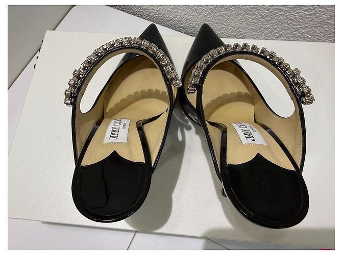 Jimmy Choo Bing 100 Mules de Charol con Correa de Cristal Negro - vista 6