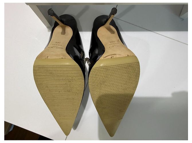 Jimmy Choo Bing 100 Mules de Charol con Correa de Cristal Negro - vista 8