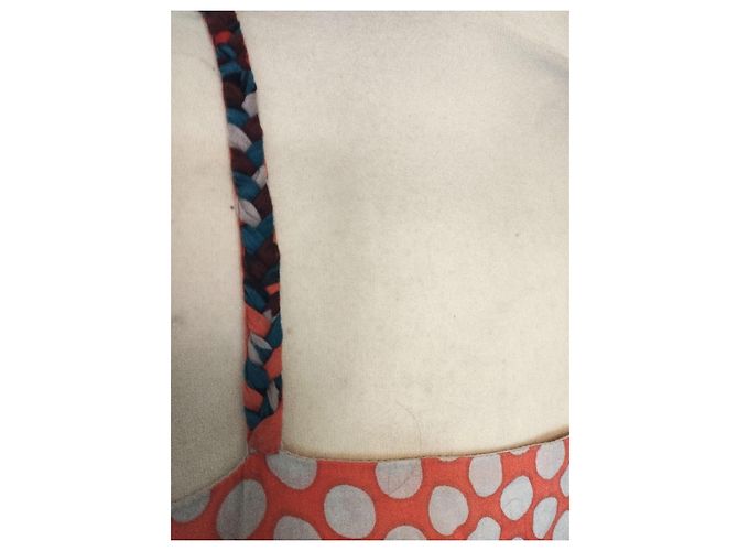Rene Derhy Vestido de verano Derhy Preppy Dotties de algodón Castaño Blanco Roja Azul Multicolor Naranja - vista 10