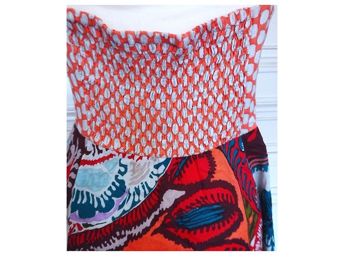 Rene Derhy Vestido de verano Derhy Preppy Dotties de algodón Castaño Blanco Roja Azul Multicolor Naranja - vista 12
