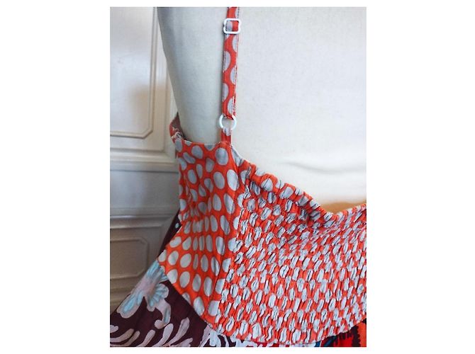 Rene Derhy Vestido de verano Derhy Preppy Dotties de algodón Castaño Blanco Roja Azul Multicolor Naranja - vista 3