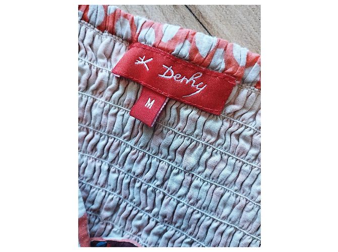 Rene Derhy Vestido de verano Derhy Preppy Dotties de algodón Castaño Blanco Roja Azul Multicolor Naranja - vista 6