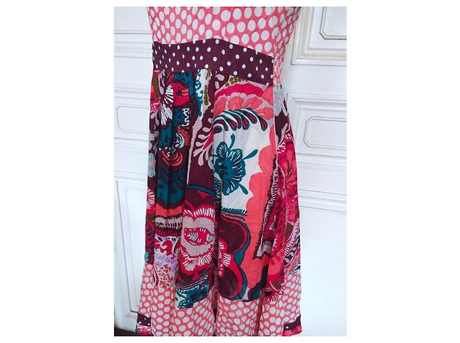 Rene Derhy Vestido de verano Derhy Preppy Dotties de algodón Castaño Blanco Roja Azul Multicolor Naranja - vista 8