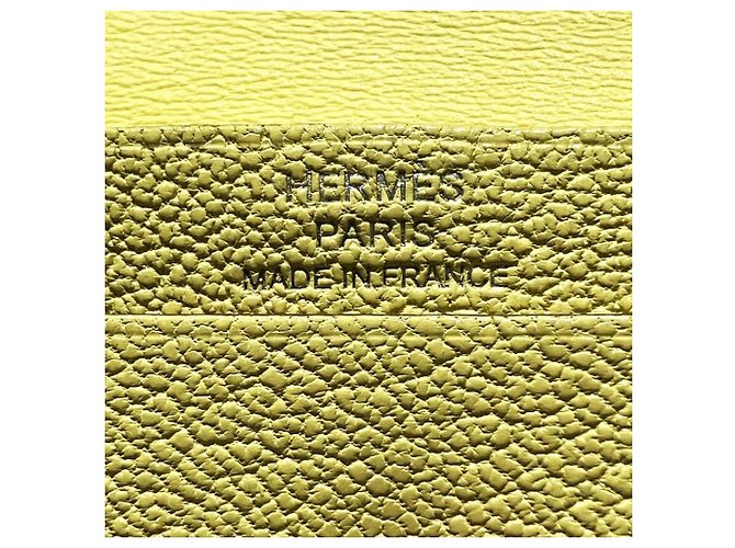 Hermès Portacarte Hermes Bearn Chevre Mysore Giallo - vista 4
