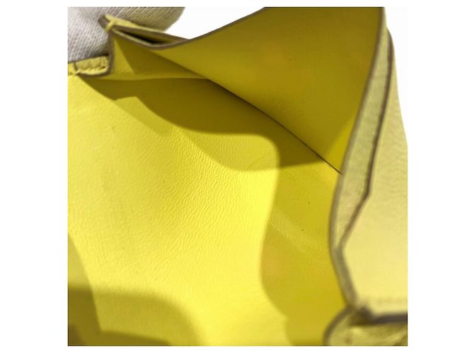 Hermès Portacarte Hermes Bearn Chevre Mysore Giallo - vista 6