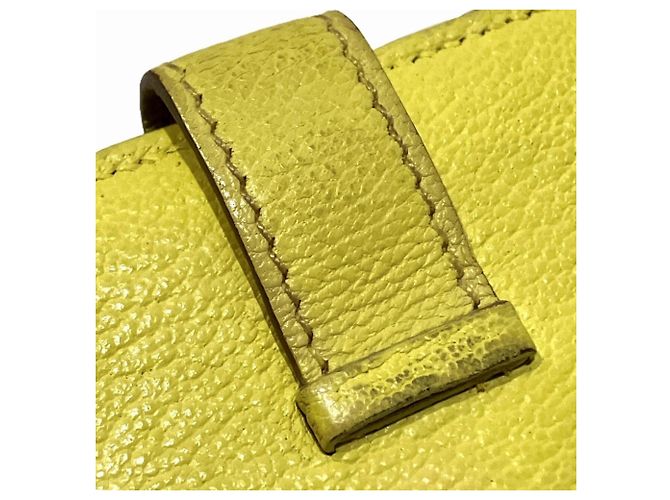 Hermès Portacarte Hermes Bearn Chevre Mysore Giallo - vista 8