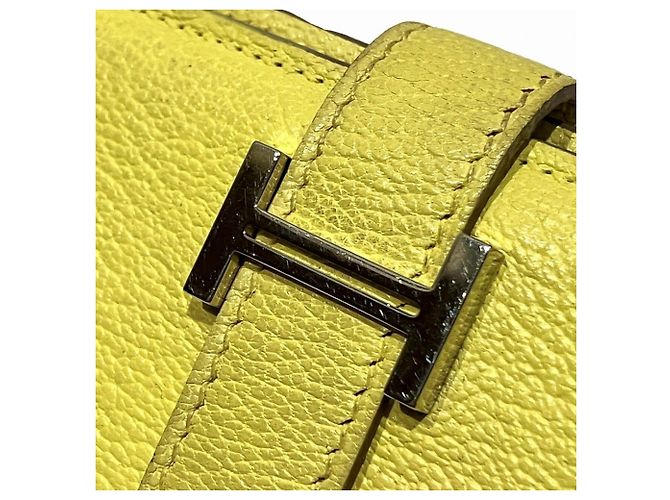 Hermès Portacarte Hermes Bearn Chevre Mysore Giallo - vista 9