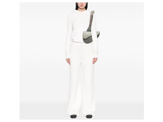 Sac Saddle Dior en toile CD Diamond et cuir de veau Gris Marron - vue 6
