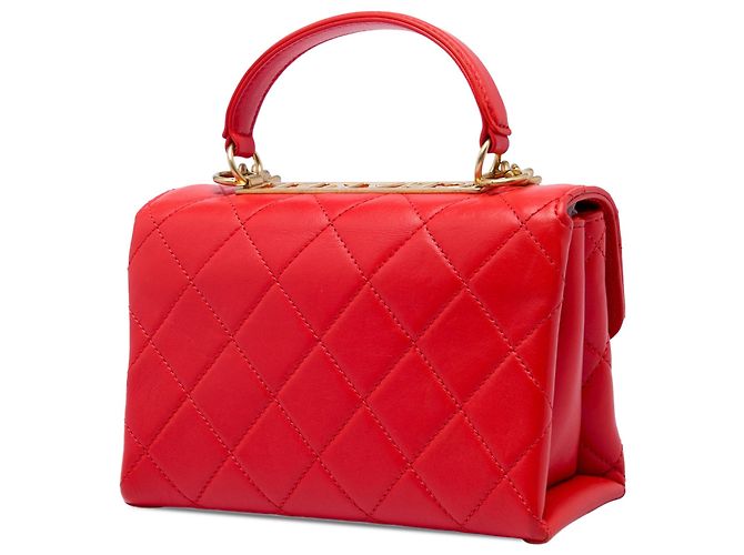 Borsa Chanel Red Small Quilted Lambskin Trendy Spirit Top Handle Bag Rosso - vista 2