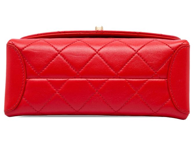 Borsa Chanel Red Small Quilted Lambskin Trendy Spirit Top Handle Bag Rosso - vista 3