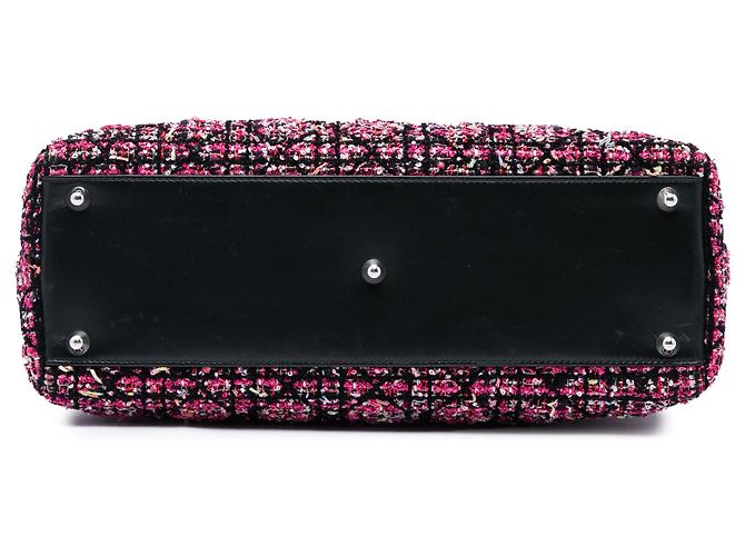Dior Pink Large Tweed Cannage Fringe Lady Dior Rosa - vista 3