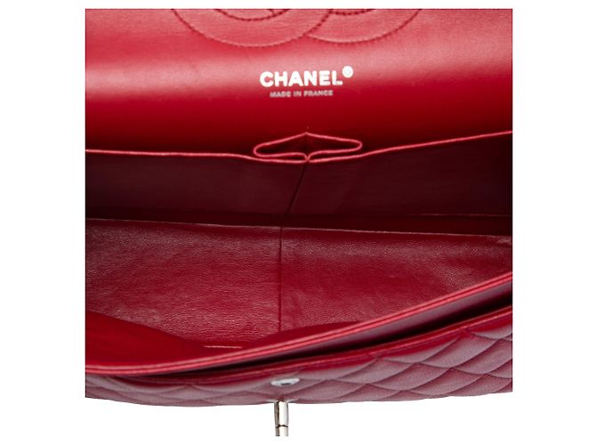 Chanel Red Jumbo Classic Caviar Double Flap Roja - vista 4