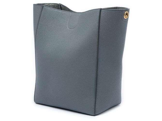 Céline Bolsa Bucket Seau Sangle Celine Small em Pele de Bezerro Grão Cinza Marrom Cinza antracite - vista 2