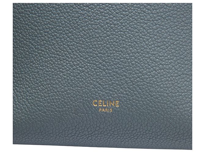 Céline Bolsa Bucket Seau Sangle Celine Small em Pele de Bezerro Grão Cinza Marrom Cinza antracite - vista 5