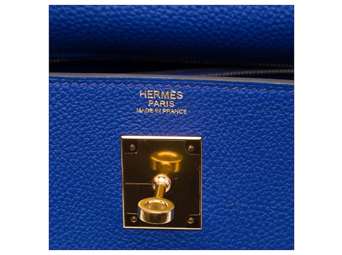Hermès Blue Togo Kelly II Retourne 32 - vista 5