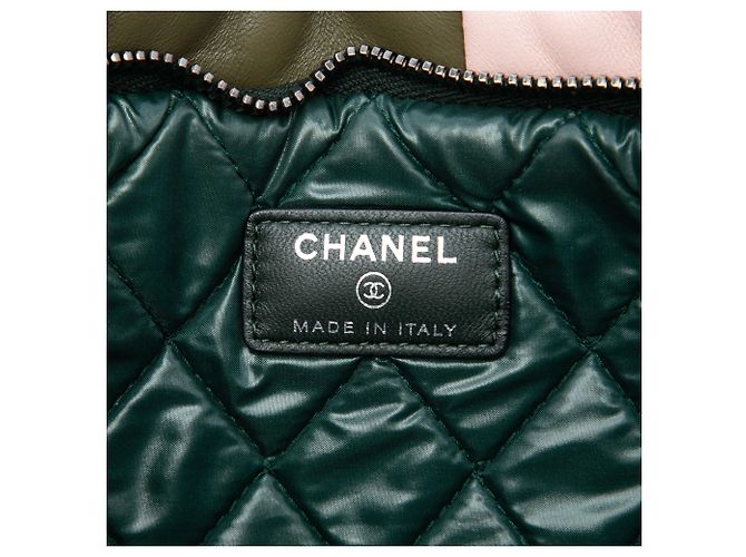 Chanel Grün Large Lambskin Colorblock Patchwork O Case - Ansicht 5