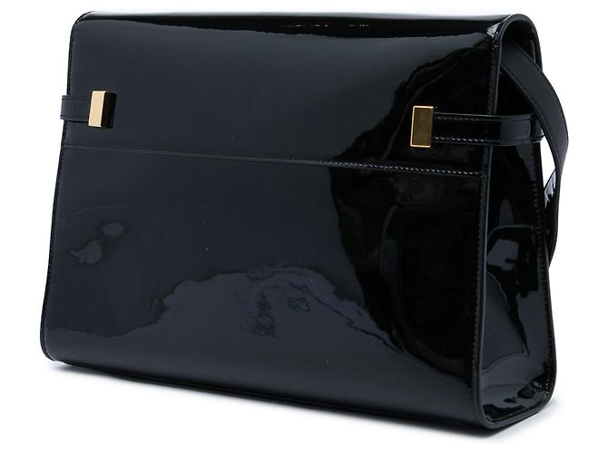 Autre Marque Saint Laurent Manhattan Schultertasche Medium aus Lackleder in Schwarz - Ansicht 2