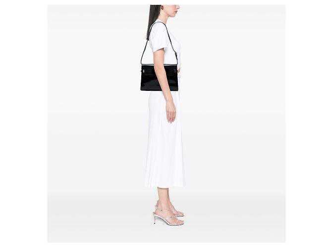Autre Marque Saint Laurent Manhattan Schultertasche Medium aus Lackleder in Schwarz - Ansicht 5