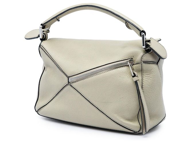 Bolsa Puzzle LOEWE pequena em pele de vitelo castanha Marrom Bege - vista 2