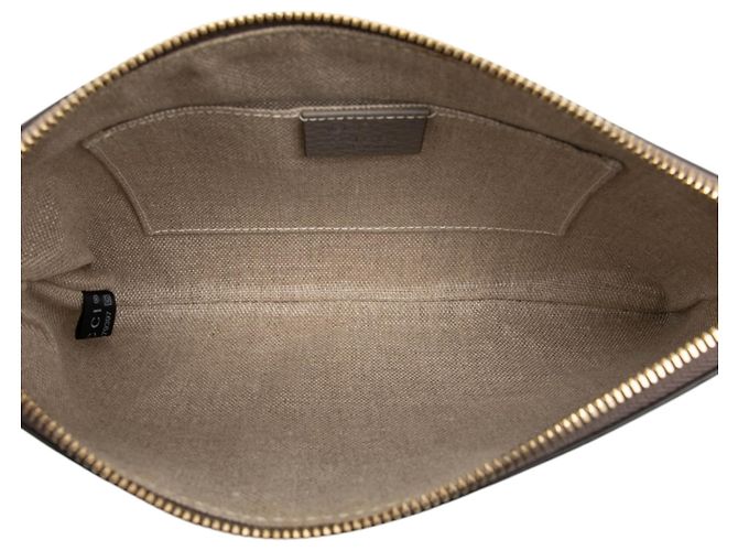 Bamboo Clutch Gucci in pelle di vitello grigia con bambù Marrone Grigio antracite - vista 4
