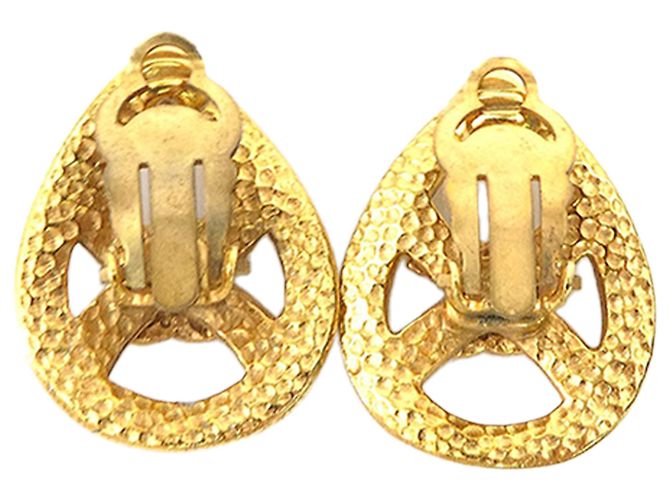 Orecchini a clip Chanel Gold CC placcati oro a goccia D'oro - vista 2