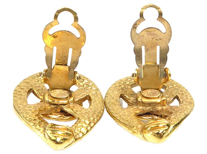 Orecchini a clip Chanel Gold CC placcati oro a goccia D'oro - vista 7