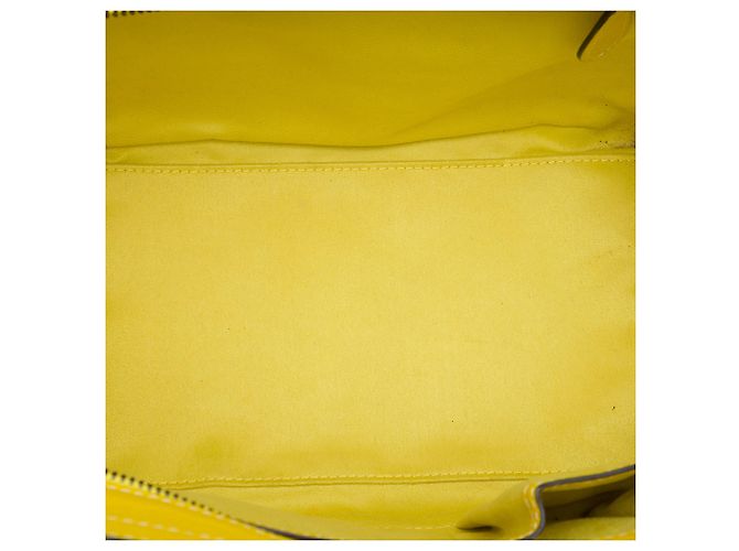 Céline Celine Mini Luggage Tote em couro de bezerro granulado amarelo - vista 4