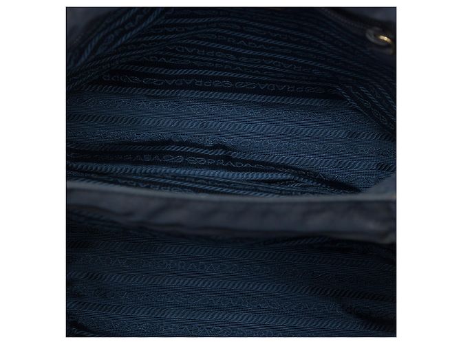 Prada Blue Tessuto Metal Handle Bag Navy blue - view 4
