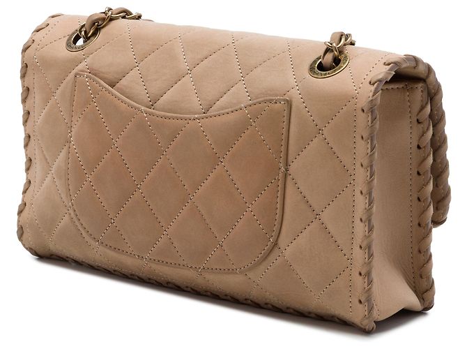 Chanel Brown Medium Quilted Iridescent Calfskin Happy Stitch Flap Braun Fleisch - Ansicht 2