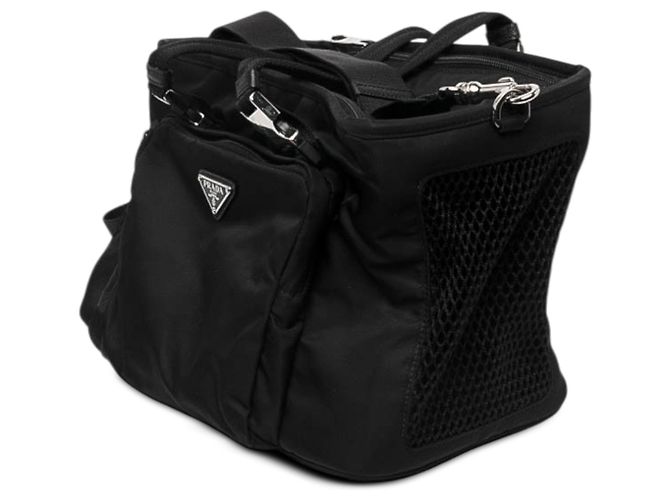 Transportadora de Animais Conversível Prada em Re-Nylon Preto - vista 2