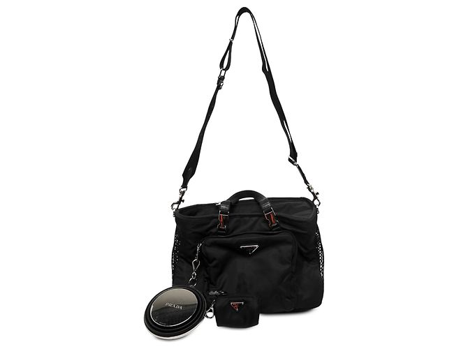 Transportadora de Animais Conversível Prada em Re-Nylon Preto - vista 7