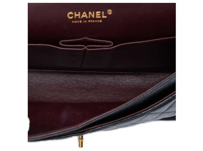 Chanel Black Medium Classic Lambskin Double Flap Schwarz - Ansicht 4
