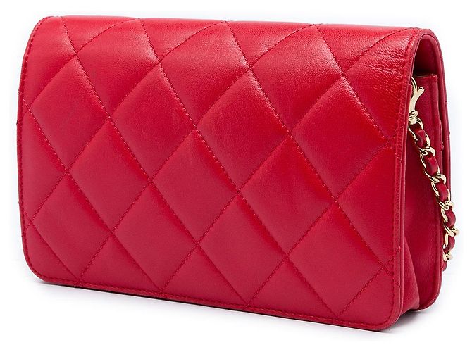 Chanel Red Medium Quilted Lambskin Golden Class Flap Vermelho - vista 2