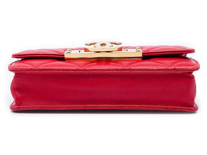 Chanel Red Medium Quilted Lambskin Golden Class Flap Vermelho - vista 3