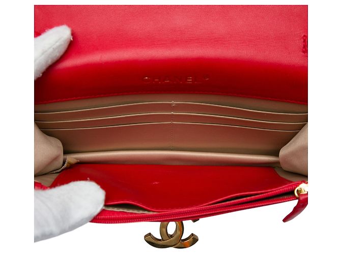 Chanel Red Medium Quilted Lambskin Golden Class Flap Vermelho - vista 4