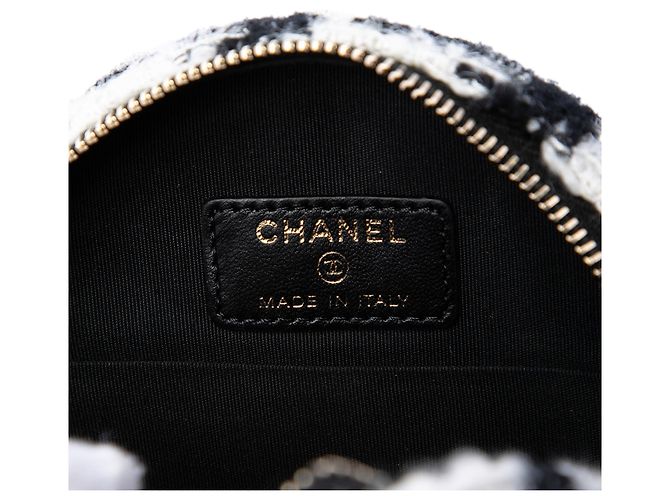Chanel Clutch 19 Round de Tweed Blanco con Cadena y Monedero Crudo - vista 5