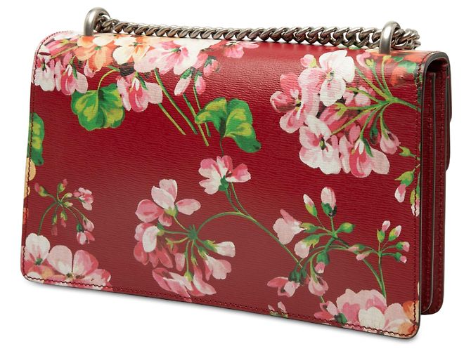 Borsa a tracolla Gucci Blooms Dionysus media in pelle di vitello rossa - vista 2