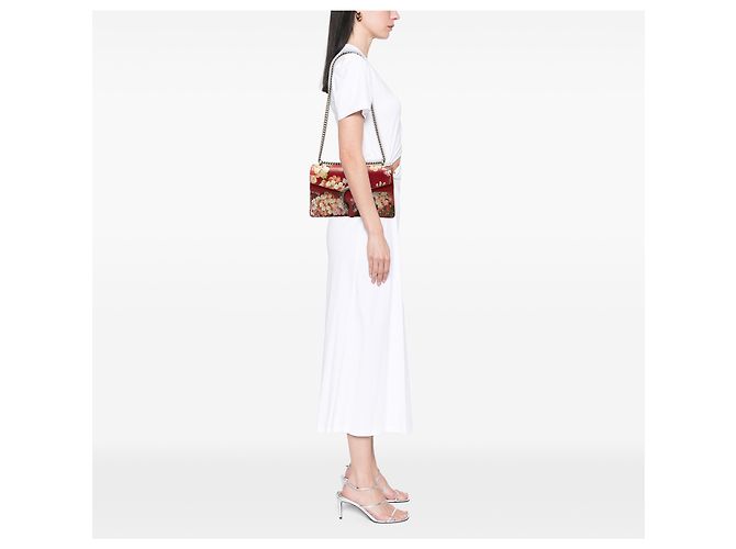 Borsa a tracolla Gucci Blooms Dionysus media in pelle di vitello rossa - vista 6