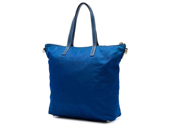Bolso Tote Convertible Prada en Tessuto Azul con Cierre de Cremallera - vista 2