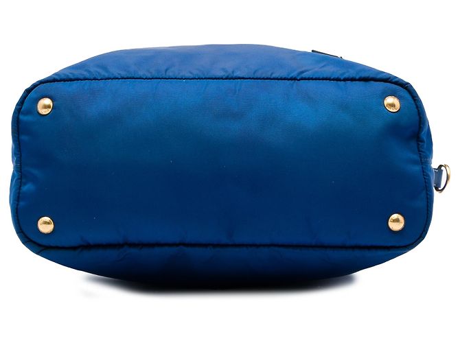 Bolso Tote Convertible Prada en Tessuto Azul con Cierre de Cremallera - vista 3