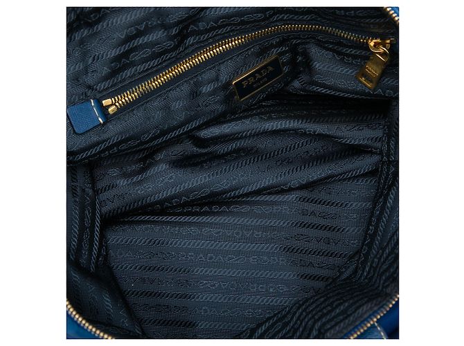 Bolso Tote Convertible Prada en Tessuto Azul con Cierre de Cremallera - vista 4