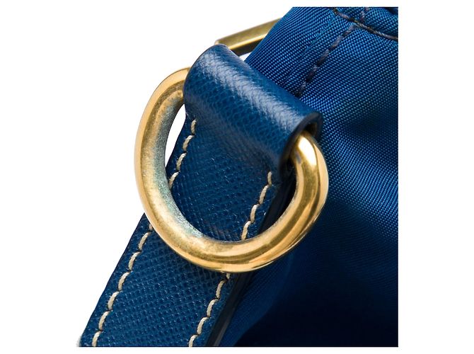 Bolso Tote Convertible Prada en Tessuto Azul con Cierre de Cremallera - vista 7