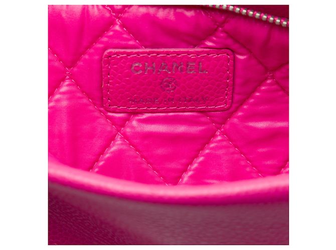 Chanel Pink Quilted Caviar CC Beauty Foldover Clutch Rosa - vista 5