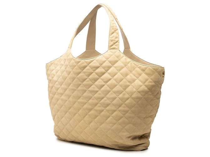 Autre Marque Saint Laurent Beige Maxi Quilted Nubuck Icare Shopping Tote - Ansicht 2
