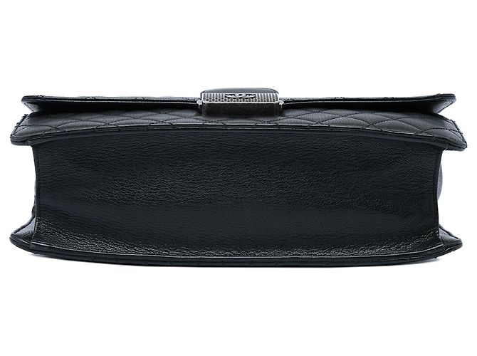 Chanel Black Medium Quilted Goatskin CC University Flap Nero - vista 3