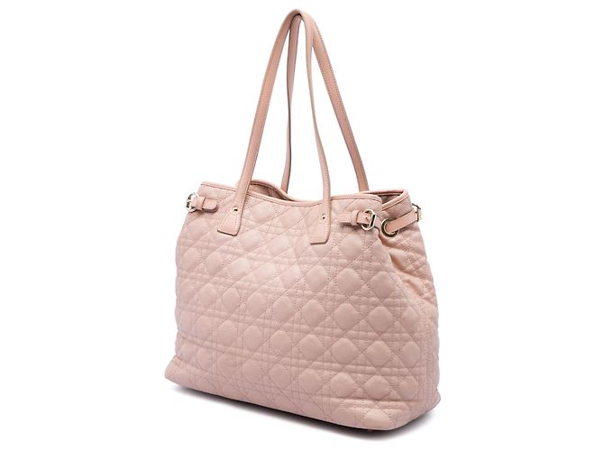 Bolso Dior Panarea Large de lona recubierta Cannage Rosa - vista 2