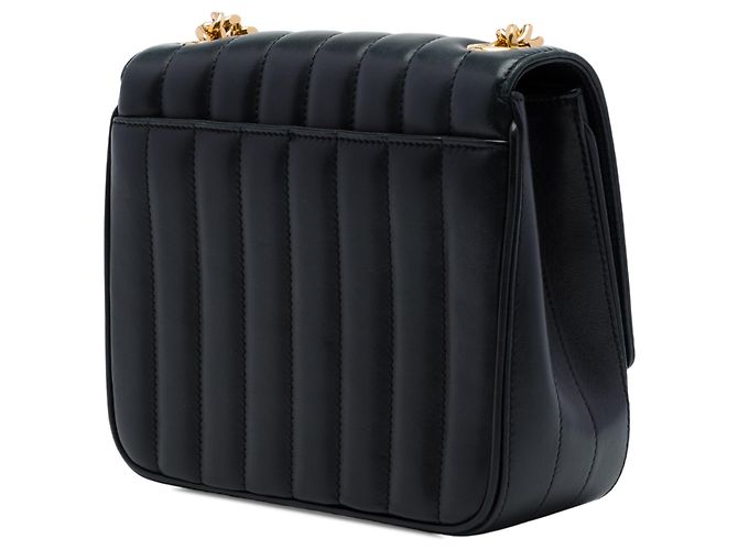 Autre Marque Saint Laurent Vicky Monogram Kettentasche aus schwarzem Lammleder Medium - Ansicht 2