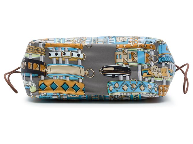 Hermès Gray Silk Colliers De Chiens Fourbi Pouch 25 Brown - view 3