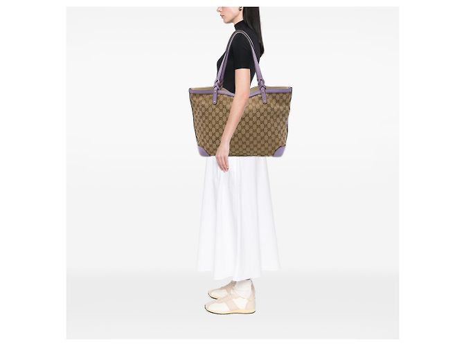 Bolso Tote Gucci Beige Medium GG Canvas Craft Tote - vista 6