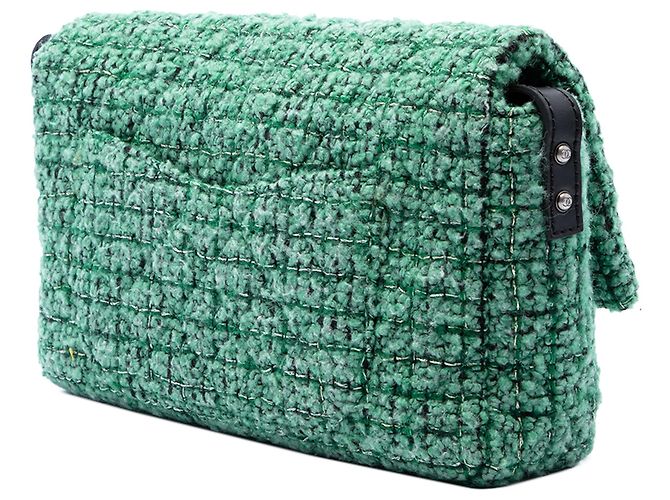 Chanel Green Jumbo Quilted Tweed Reissue 2.55 Easy Messenger Flap Grün - Ansicht 2